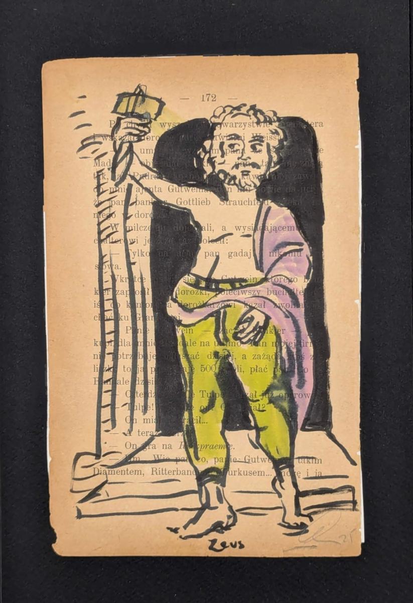 felt marker up cycled paper, mythology