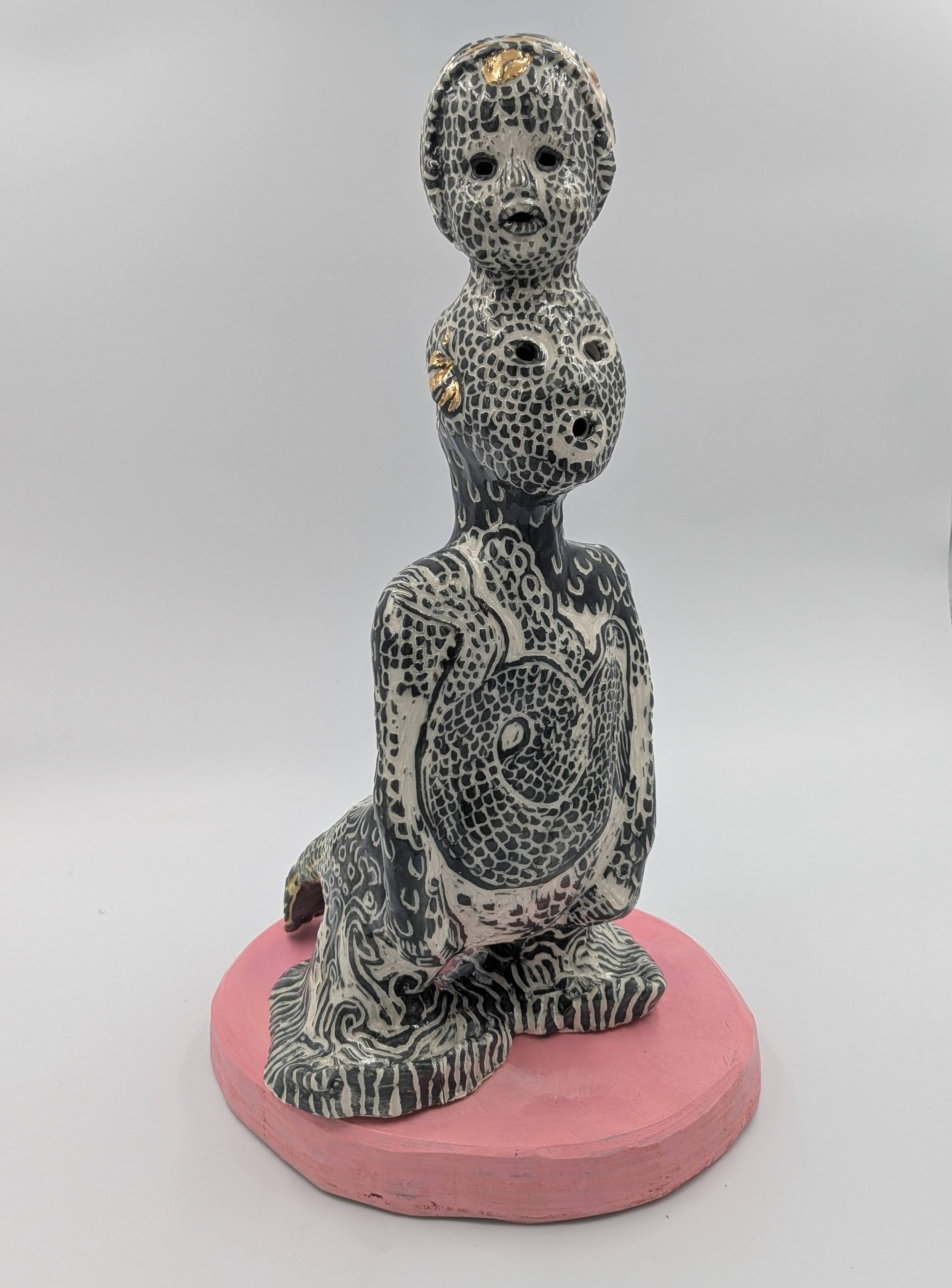 slip Slip cast clay  with coloured slip underglaze and sgraffito