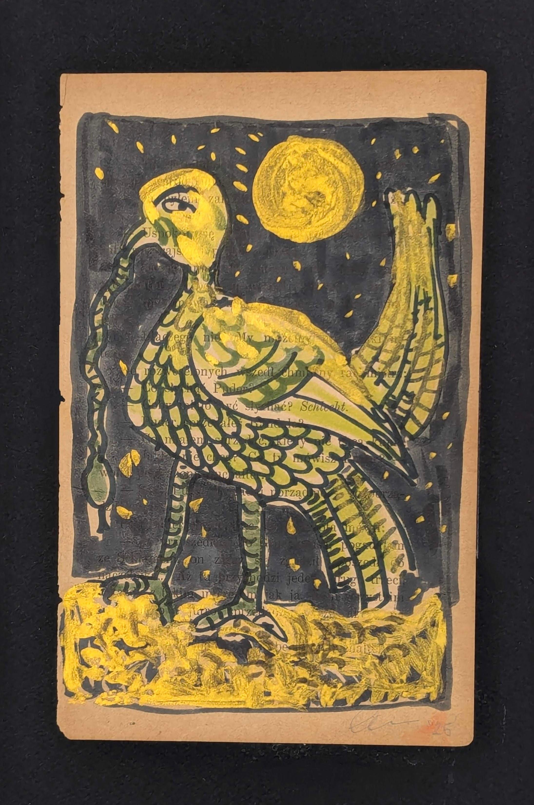 felt marker up cycled paper gold paint