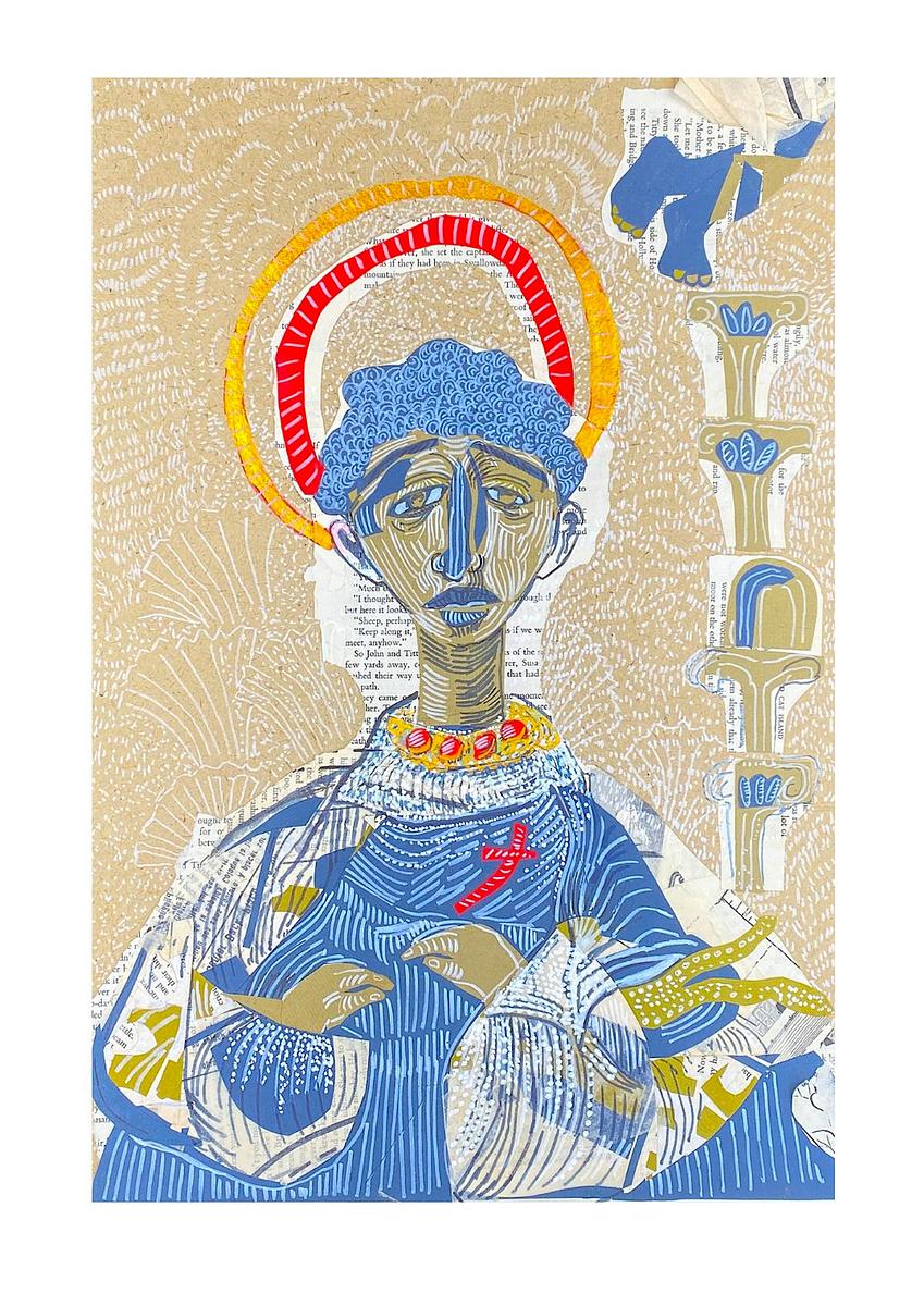 byzantine art Mixed Media, upcycled & handmade paper
