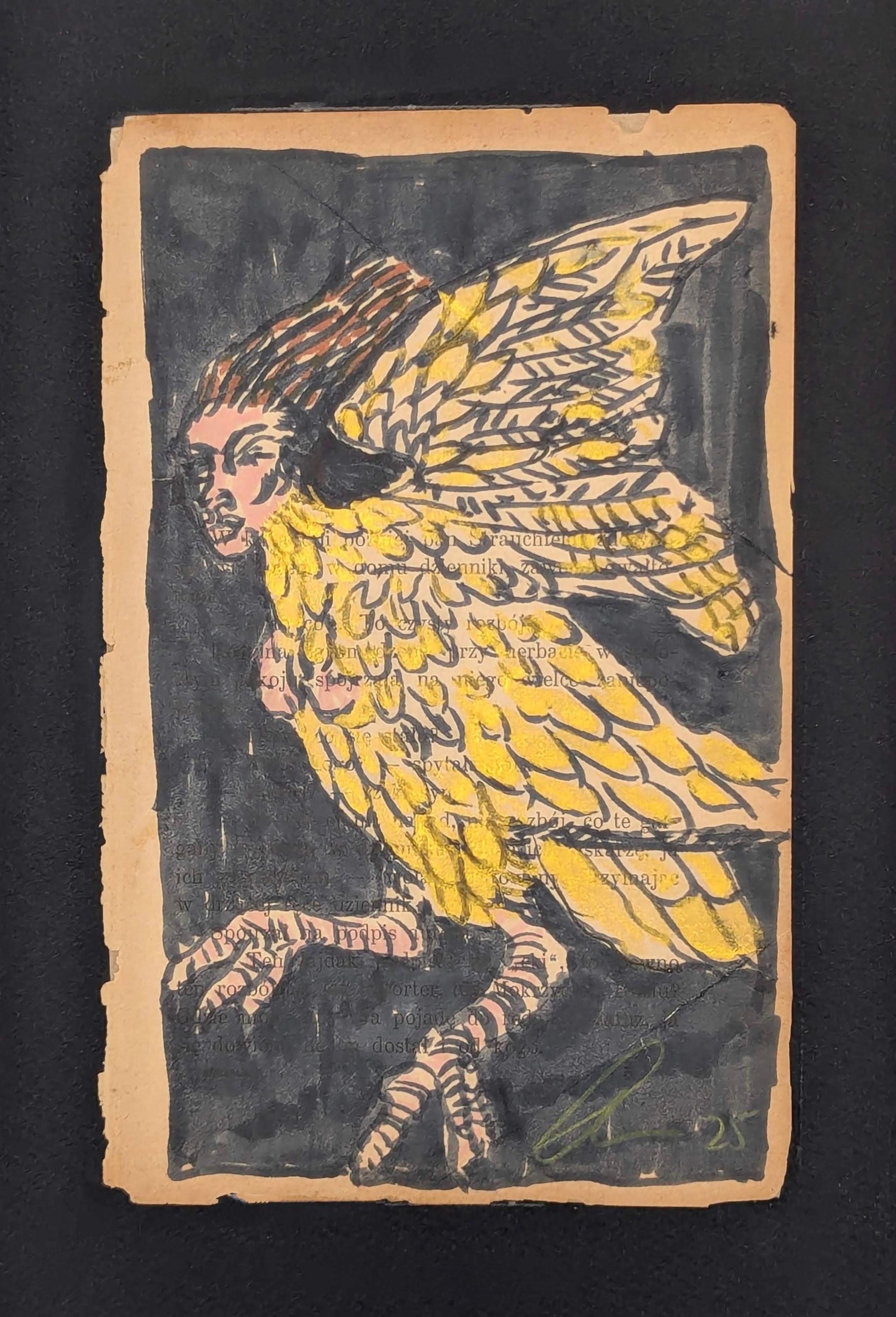 felt marker up cycled paper harpy up-cycled book 
