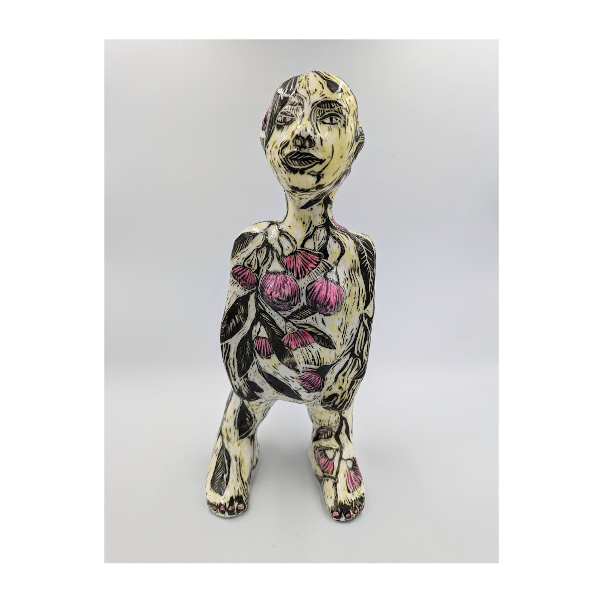 slip Slip cast clay  with coloured slip underglaze and sgraffito