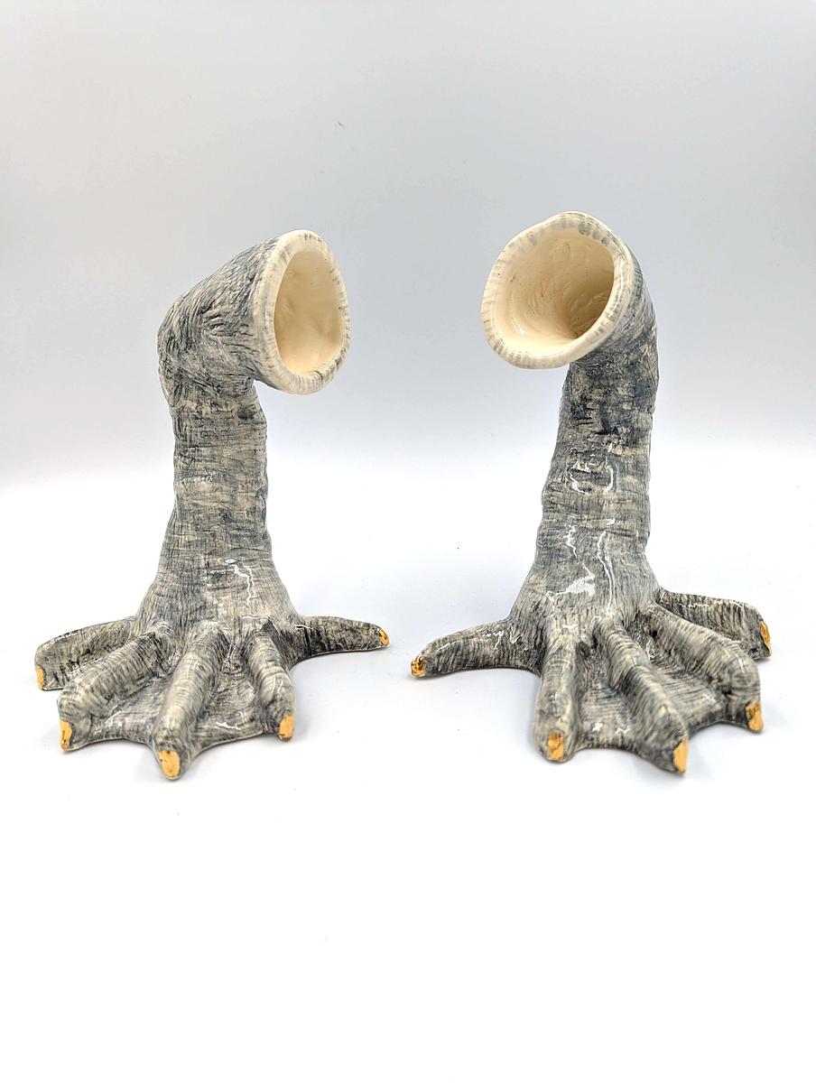 Hand built clay with oxides, underglaze, ceramic pencil glaze & lustre