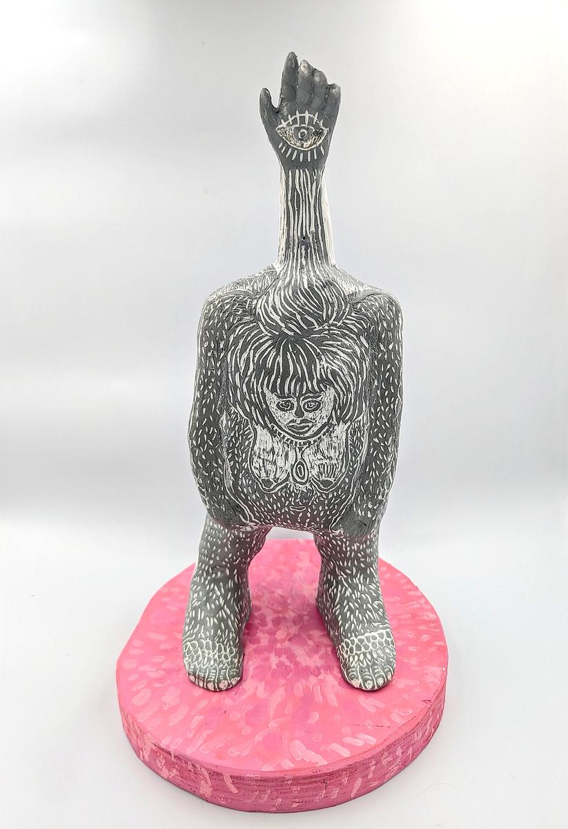 slip cast clay with coloured slip sgraffito Byzantine 