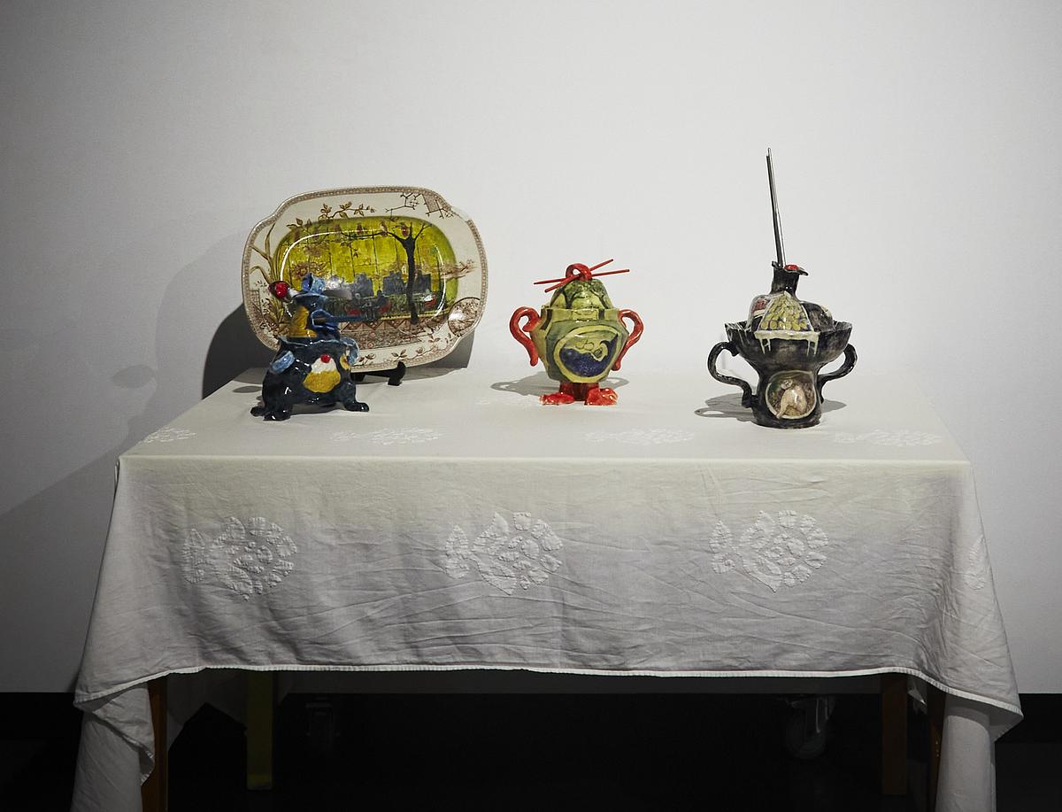 ceramics, underglaze, onglaze & mixed media Bankstown art centre PLATE